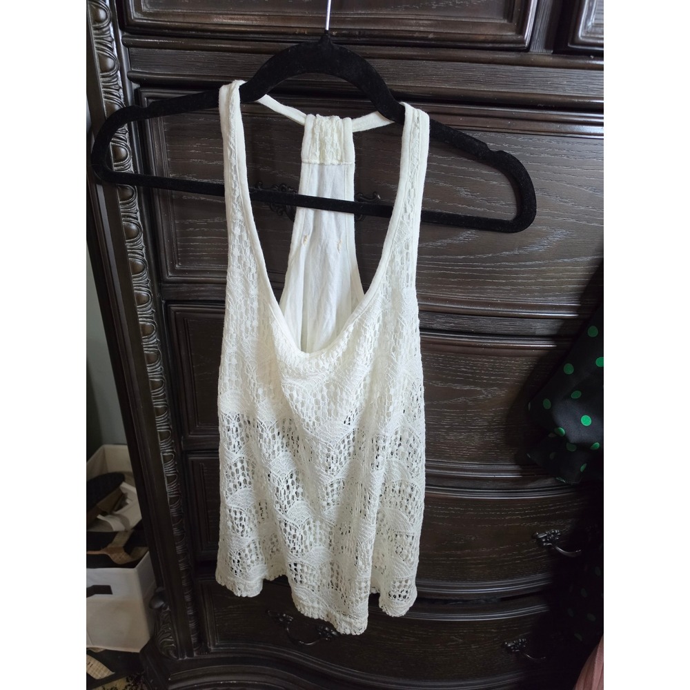 UGG Australia Luna Lace Tank Top Antique White Racerback UA5513W Womens Small